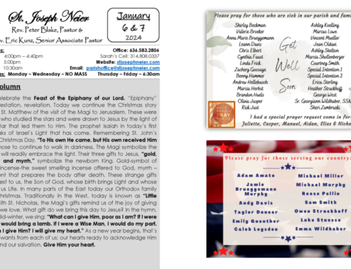 Sunday Bulletin 1/14/2024 - St. Joseph Neier Catholic Church